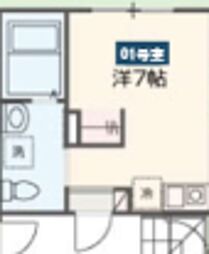 MELLAS南鳩ヶ谷 ワンルームの間取図画像
