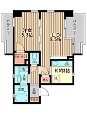 相鉄本線 平沼橋駅 徒歩7分の賃貸マンション 3階1LDKの間取り