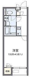 クレイノガーデンハイツＷＡＤＡ 2階1Kの間取り