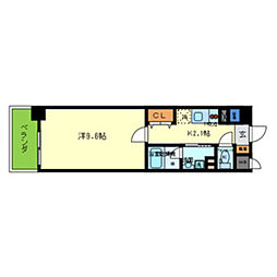 プライム西洞院 4階1Kの間取り