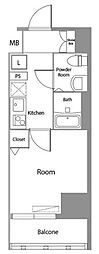 大神宮下Residence 1Kの間取図画像