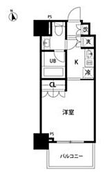 セントラル銀座 1Kの間取図画像