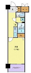 ドミール所沢2 1Kの間取図画像