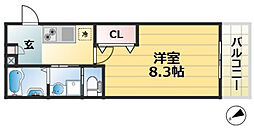 AREGRIA高速長田 1Kの間取図画像