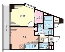 トーシンフェニックス上北沢ツインコート 1DKの間取図画像