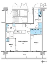 新宿区高田馬場3丁目マンション 2LDKの間取図画像