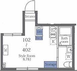 京急本線 梅屋敷駅 徒歩9分の賃貸マンション 2階ワンルームの間取り