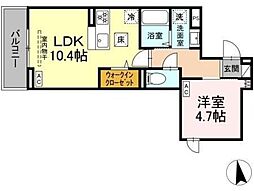 セレスティア亀有 1階1LDKの間取り