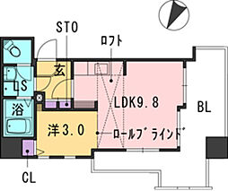 セイスピノス 1LDKの間取図画像