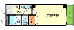 PLEASURE都島 1Kの間取図画像