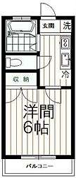ハイツ相馬 2階1Kの間取り