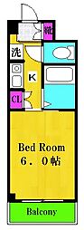 サウスインフィールド 1Kの間取図画像