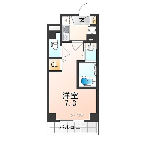 兵庫県尼崎市竹谷町１丁目(賃貸マンション1K・6階・23.85㎡)の写真 その2