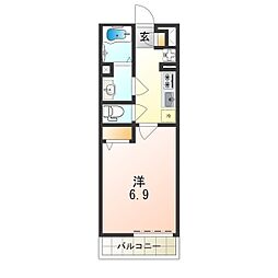 リブリ・千里丘 1Kの間取図画像