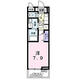 アペルト泉佐野5 1Kの間取図画像