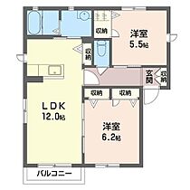 ルーチェ　カーサII 00201 ｜ 群馬県太田市下浜田町66-1（賃貸アパート2LDK・2階・54.81㎡） その2