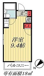 東京メトロ東西線 南行徳駅 徒歩12分の賃貸マンション 3階ワンルームの間取り