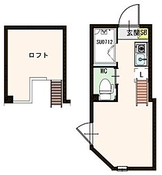 セラ上池袋 1階ワンルームの間取り