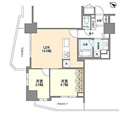 LaSante五反田 2LDKの間取図画像