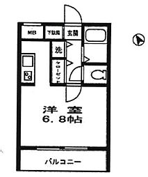 ステージファースト池袋 4階1Kの間取り