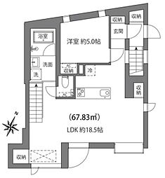 ルクール市ヶ谷払方町 3階1LDKの間取り