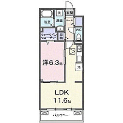 グレイスパークIII 1LDKの間取図画像