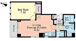 メゾン・ド・セリュリエ 2階1LDKの間取り