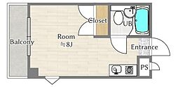狭山グリーンハイツ ワンルームの間取図画像