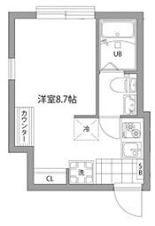 ガーデンテラス代々木上原 2階ワンルームの間取り