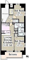 プライムホーム大宮 2LDKの間取図画像