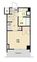 萩中イースト 2階1Kの間取り