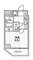 コンシェリア新橋 1Kの間取図画像