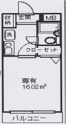 シルク宮崎台 1Kの間取図画像