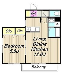 Ｌｕｍｉｎｏｕｓ 1階1LDKの間取り