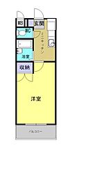 パークスショウワ 1Kの間取図画像