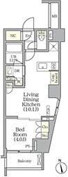 URBANCORE旗の台 1LDKの間取図画像