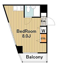 古淵シティビル ワンルームの間取図画像