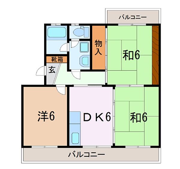 静岡県富士市蓼原(賃貸マンション3DK・4階・55.68㎡)の写真 その2