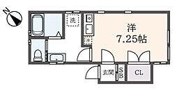 マイネ・ツィマー 2階ワンルームの間取り