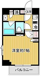 ルーブル東武練馬弐番館 2階1Kの間取り