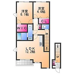 フレーベルハイツ 2LDKの間取図画像