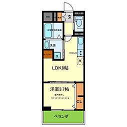 Osaka Metro四つ橋線 北加賀屋駅 徒歩8分の賃貸アパート 1階1LDKの間取り