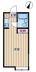 サンプレイスS 2階ワンルームの間取り