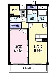 アクセス73 1LDKの間取図画像