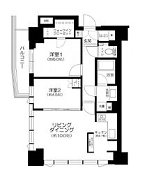シティタワー大泉学園 17階2LDKの間取り