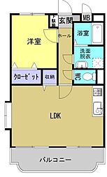 サンファースト福島 1LDKの間取図画像