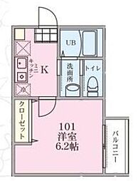 レジデンスM 1Kの間取図画像
