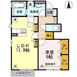 グランジュテ2 1LDKの間取図画像