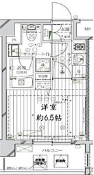 レガリス品川南大井パークサイド 1Kの間取図画像