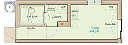 ロータスガーデン住吉 ワンルームの間取図画像